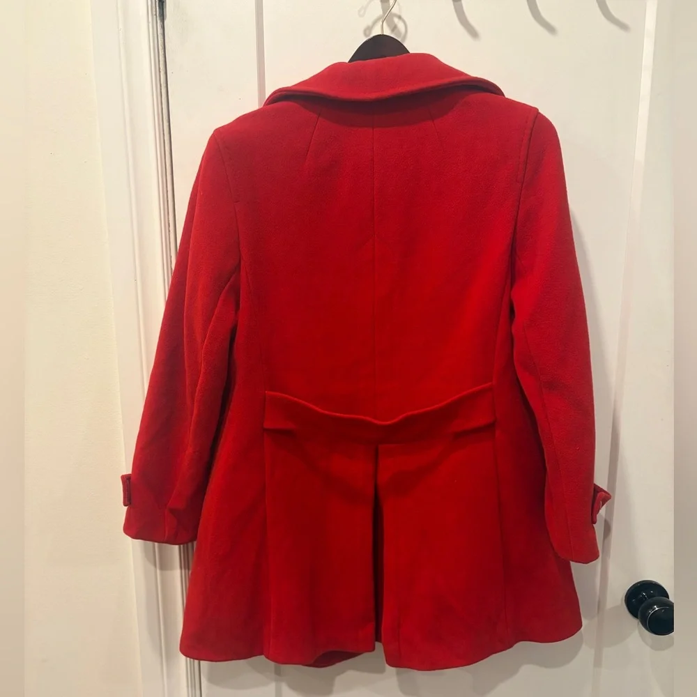 Vintage 60s Red Women's Double-Breasted wool Peacoat Jacket - Picture 3 of 17